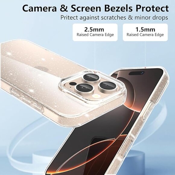 iPhone 16 Pro Max Glitter Clear Case for with Screen Protector&More! - Picture 6 of 6